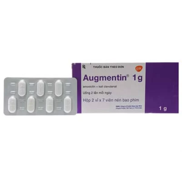 Augmentin 1g (2 blisters x 7 tablets/box)