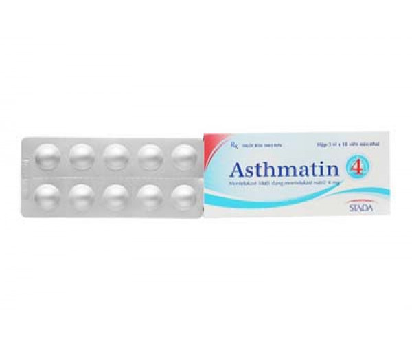 Thuốc trị hen suyễn Asthmatin 4mg (3 vỉ x 10 viên/hộp)