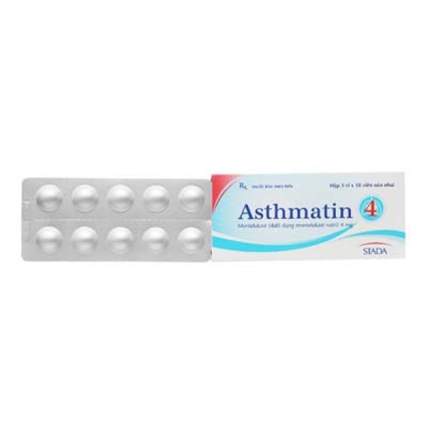 Thuốc trị hen suyễn Asthmatin 4mg (3 vỉ x 10 viên/hộp)