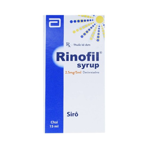 Thuốc làm giảm triệu chứng viêm mũi dị ứng Rinofil Syrup 2.5mg/5ml (15ml)