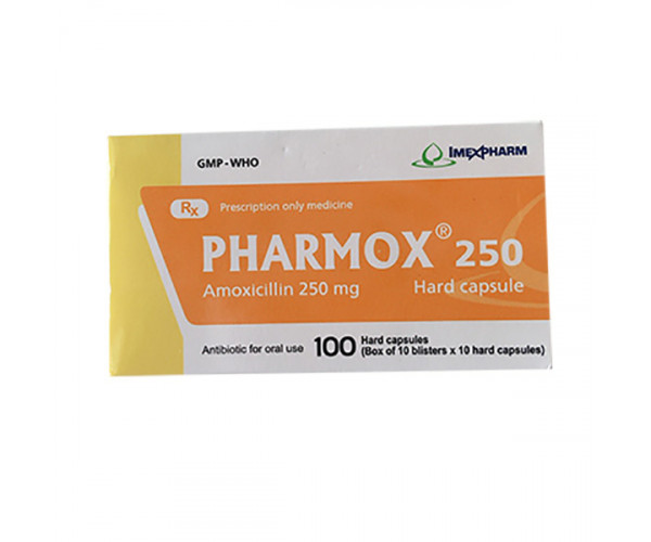 Thuốc kháng sinh Pharmox 250mg (10 vỉ x 10 viên/hộp)