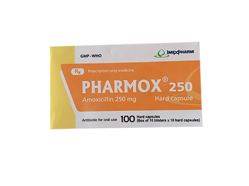 Thuốc kháng sinh Pharmox 250mg (10 vỉ x 10 viên/hộp)