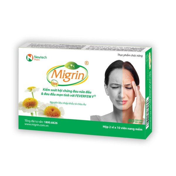 TPCN điều trị đau nửa đầu và thiếu máu não Migrin (2 vỉ x 10 viên/hộp)