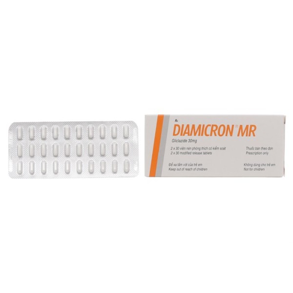 Thuốc trị bệnh tiểu đường Diamicron MR 30mg (2 vỉ x 30 viên/hộp)