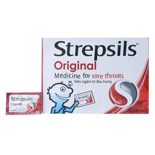 Viên ngậm trị đau họng Strepsils Original (100 gói x 2 viên/hộp)