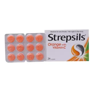 Strepsils Orange &amp; Vita C (2 vỉ x 12 viên/hộp)