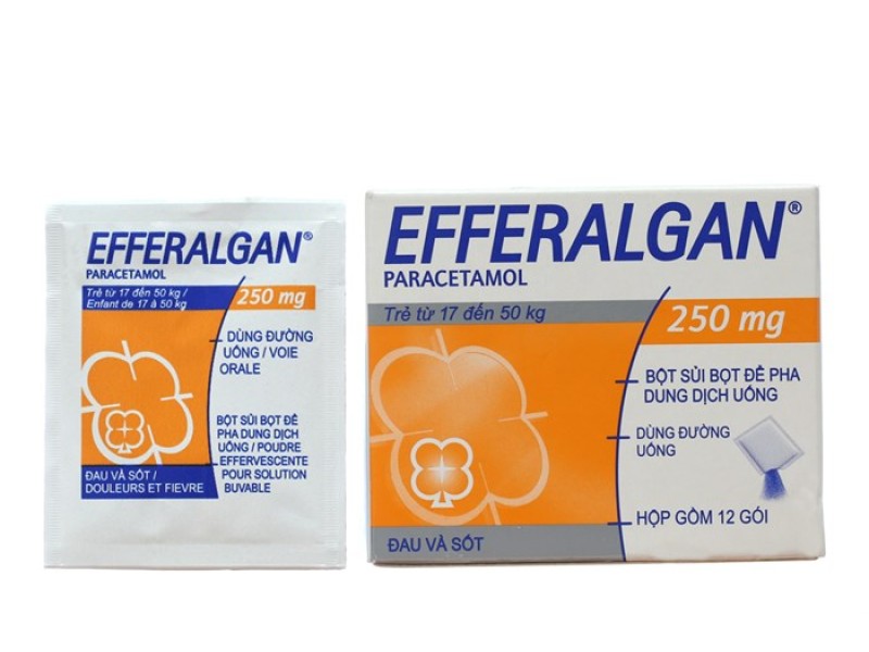 Thuốc giảm đau, hạ sốt trẻ em Efferalgan 250mg (12 gói/hộp)