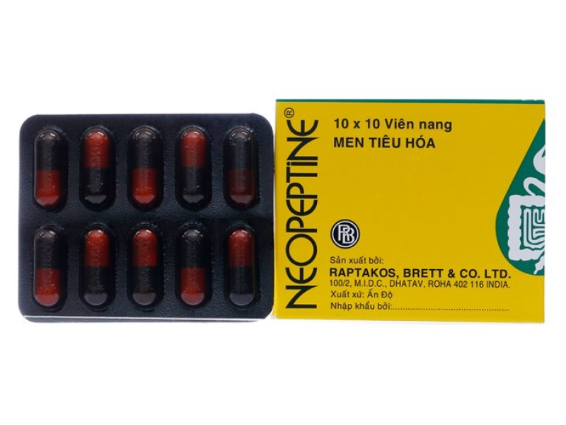 Thuốc điều trị đầy hơi, khó tiêu Neopeptine (10 vỉ x 10 viên/hộp)