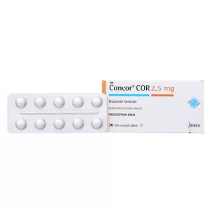 Concor Cor 2.5mg (3 vỉ x 10 viên/hộp)