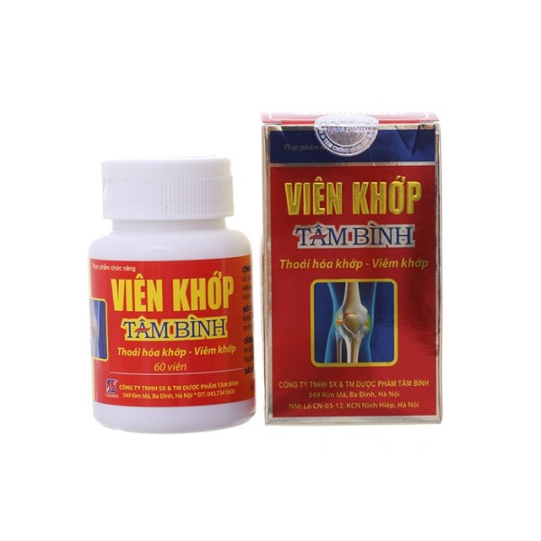 Viên uống chuyên trị viêm, thoái hóa khớp Viên Khớp Tâm Bình (60 viên/hộp)