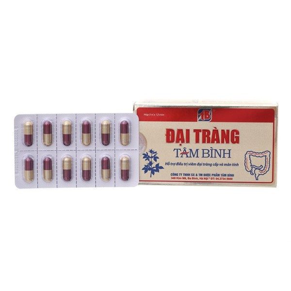 Viên uống hỗ trợ điều trị viêm đại tràng cấp và mãn tính Đại Tràng Tâm Bình (5 vỉ x 12 viên/hộp)