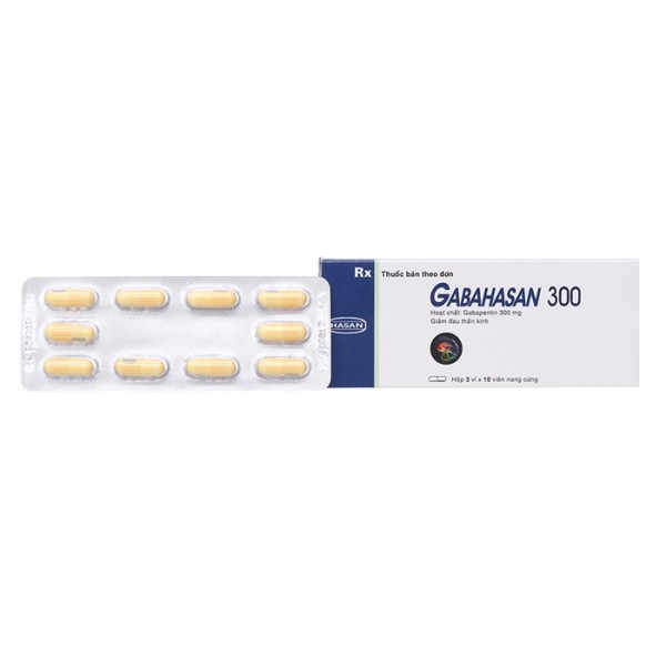Thuốc trị động kinh Gabahasan 300mg (3 vỉ x 10 viên/hộp)