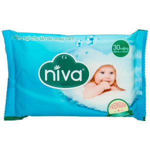 Khăn ướt em bé không mùi hương Niva Baby (30 miếng)