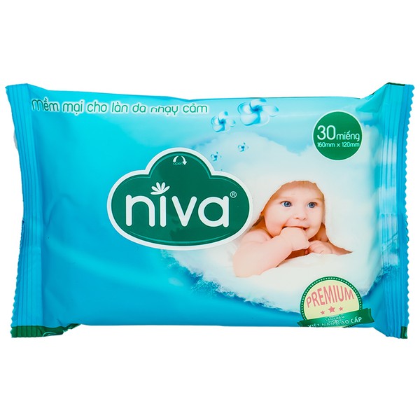 Khăn ướt em bé không mùi hương Niva Baby (30 miếng)