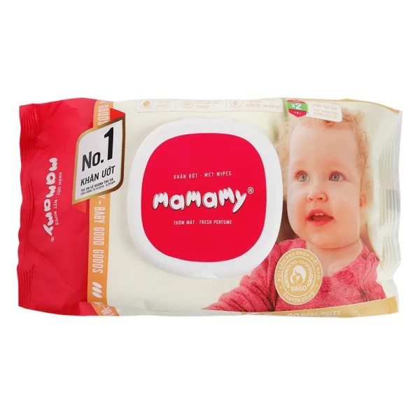 Khăn ướt em bé Mamamy hương thơm mát (100 miếng/gói)