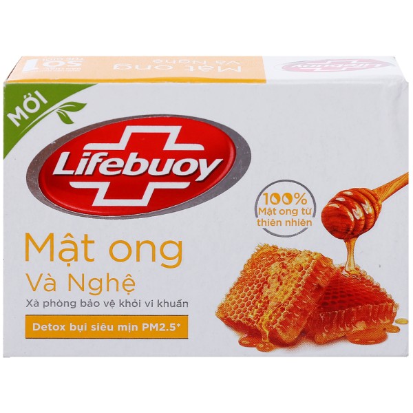 Xà bông cục bảo vệ khỏi vi khuẩn Lifebuoy mật ong và nghệ (90g)