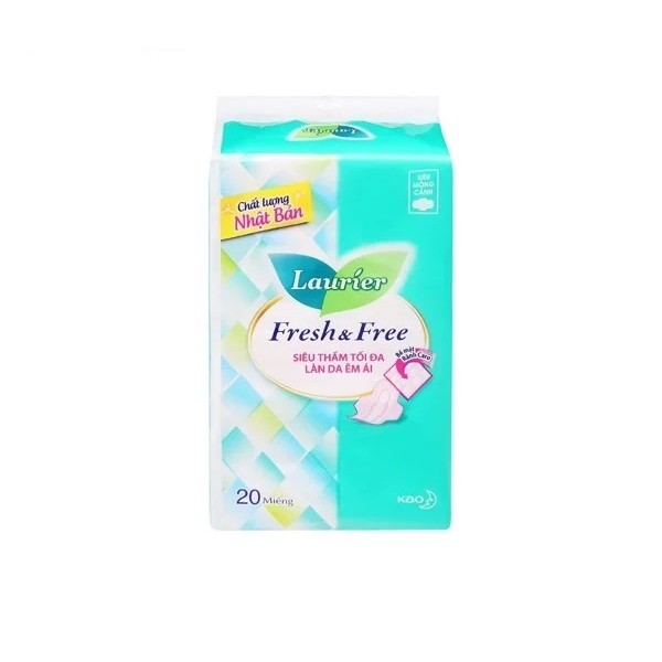 Băng vệ sinh Laurier Fresh & Free siêu mỏng cánh (20 miếng/gói)