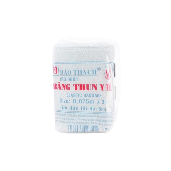 Băng thun y tế 2 móc Bảo Thạch (0.075m x 3m)