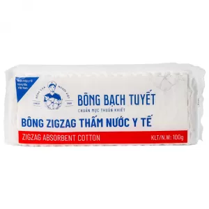 Bông y tế cắt miếng Bạch Tuyết 100g  (10cm x 10cm)