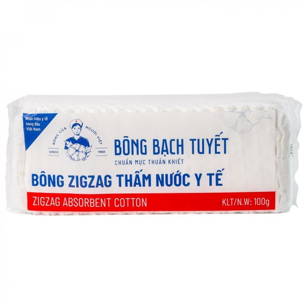 Bông y tế cắt miếng Bạch Tuyết 100g  (10cm x 10cm)