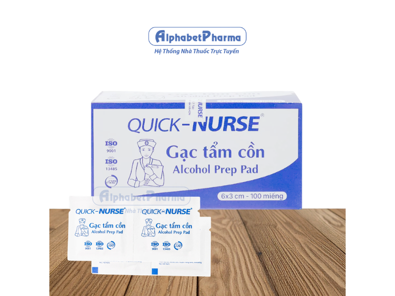 Gạc tẩm cồn Quick Nurse (100 miếng)