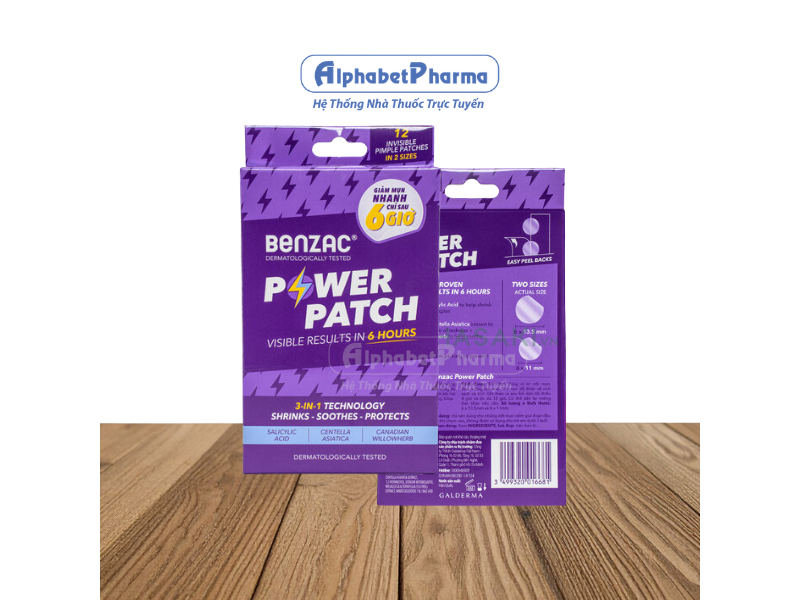 Miếng dán trị mụn Benzac Power Patch (12 miếng/hộp)