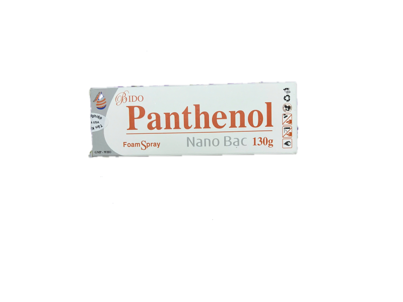 Xịt dưỡng da, giảm rạn da Bido Panthenol FoamSpray Nano Bạc (130g)