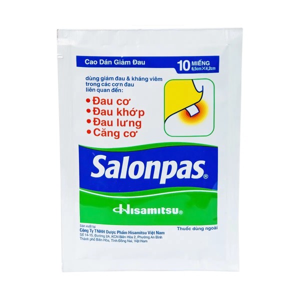 Cao dán giảm đau, kháng viêm Salonpas (24 gói x 10 miếng/hộp)