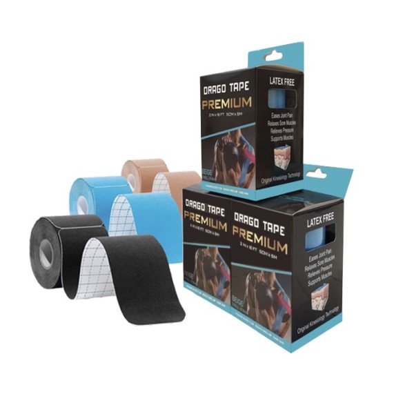 Băng dán cơ hỗ trợ thể thao Drago Tape Premium 50cmx5m (2 cuộn/hộp)