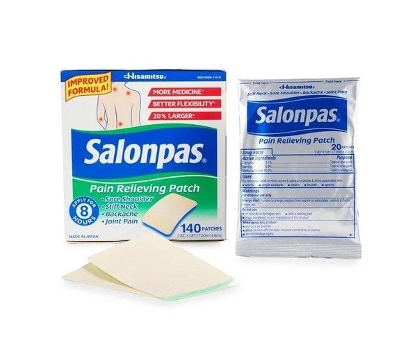 Cao dán giảm đau, kháng viêm của Mỹ Salonpas Pain Relieving Patch (140 miếng/hộp)