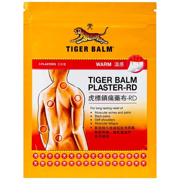 Cao dán giảm đau nhức, mỏi cơ Tiger Balm Plaster-RD 10cmx14cm (3 miếng/túi)