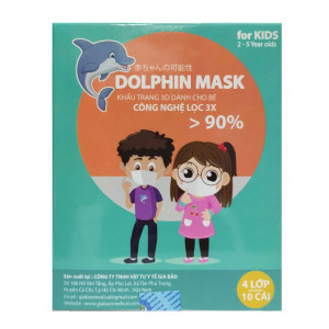 Khẩu trang 3D trẻ em  Dolphin Mask (10 chiếc/hộp)