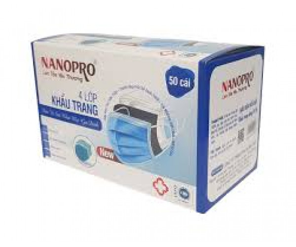 Khẩu trang y tế Nanopro 4 Lớp màu hồng (50 Chiếc/Hộp)