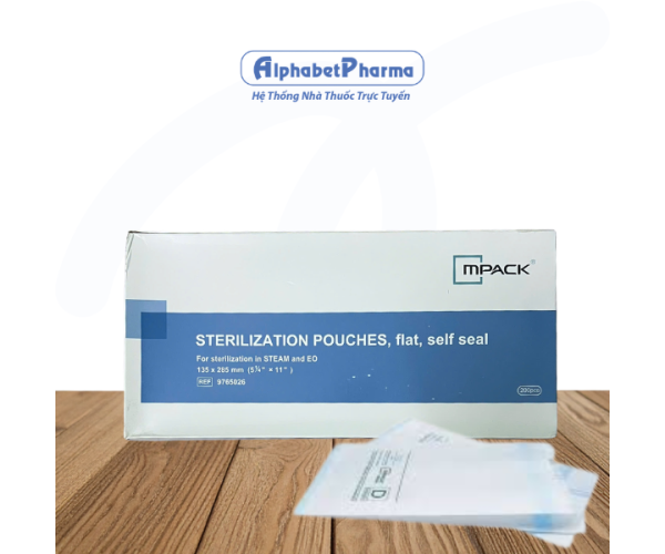 Túi hấp tiệt trùng dụng cụ y tế Mpack 135mm x 285mm (200 túi/hộp)