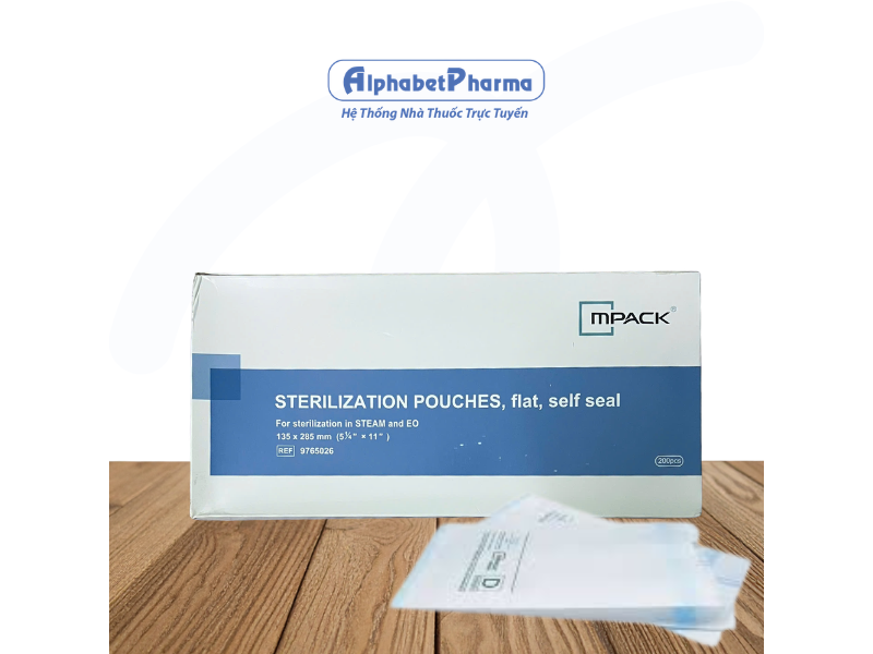 Túi hấp tiệt trùng dụng cụ y tế Mpack 135mm x 285mm (200 túi/hộp)