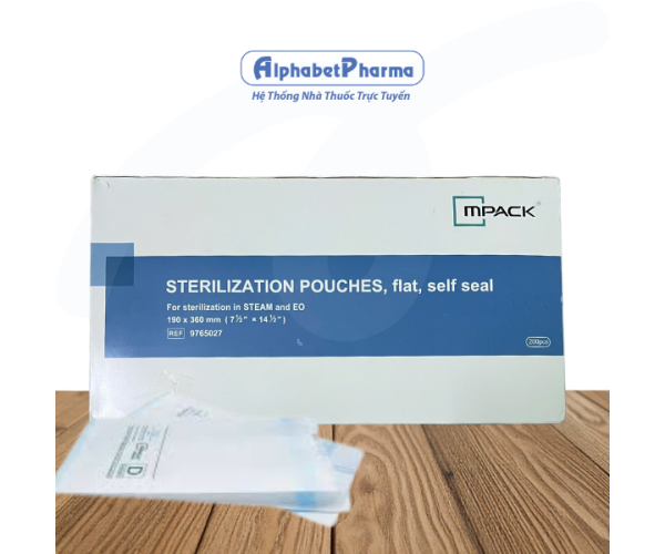 Túi hấp tiệt trùng dụng cụ y tế Mpack 190mm x 360mm (200 túi/hộp)