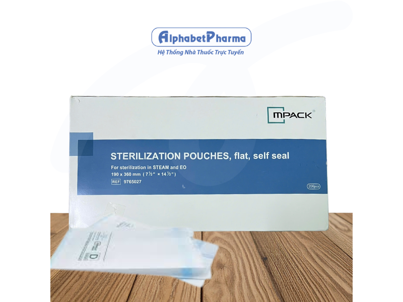 Túi hấp tiệt trùng dụng cụ y tế Mpack 190mm x 360mm (200 túi/hộp)