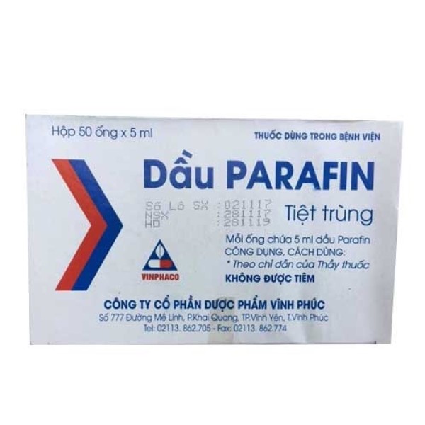 Dầu Parafin Vinphaco 5ml (50 ống/hộp)
