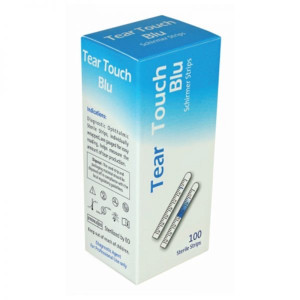 Que test thử khô mắt có vạch chỉ thị màu Tear Touch Blu Schirmer Strips (100 que/hộp)