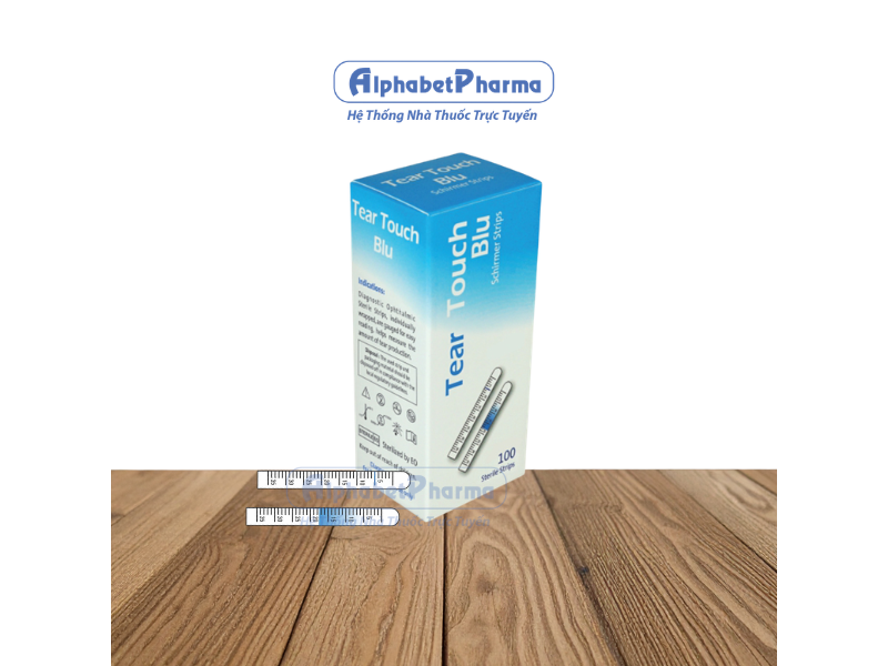 Que test thử khô mắt có vạch chỉ thị màu Tear Touch Blu Schirmer Strips (100 que/hộp)