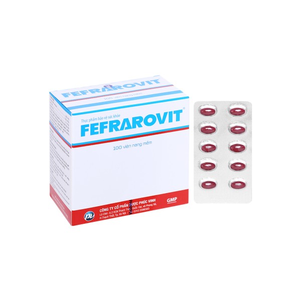 Viên uống phòng ngừa thiếu máu do thiếu sắt Fefrarovit (10 vỉ x 10 viên/hộp)
