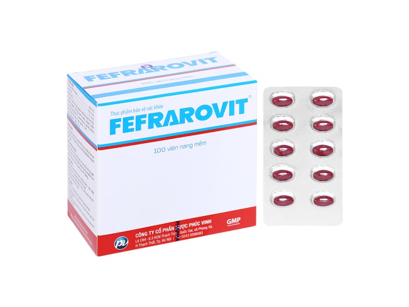 Viên uống phòng ngừa thiếu máu do thiếu sắt Fefrarovit (10 vỉ x 10 viên/hộp)