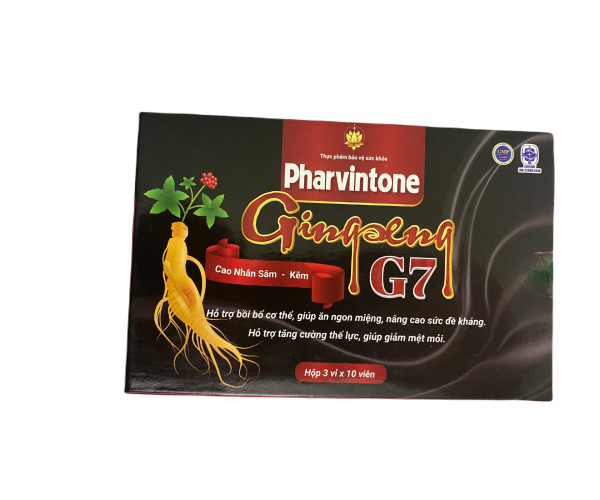 Viên uống bồi bổ sức khỏe Gingseng G7 Pharvintone (3 vỉ x 10 viên/hộp)