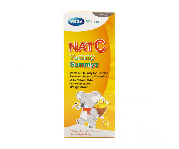 Kẹo dẻo bổ sung vitamin C tăng cường sức đề kháng Nat C Yummy Gummyz 125g (25 gói/hộp)