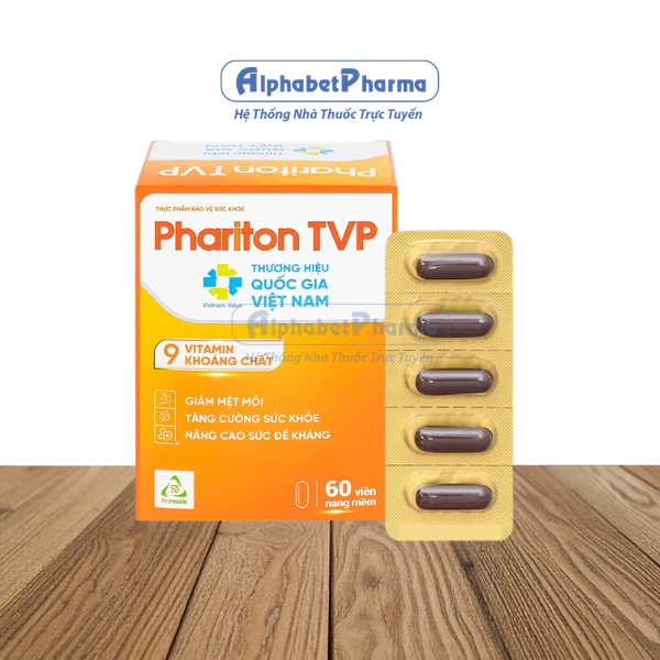 Viên uống bổ sung vitamin và khoáng chất Phariton TVP (12 vỉ x 5 viên/hộp)