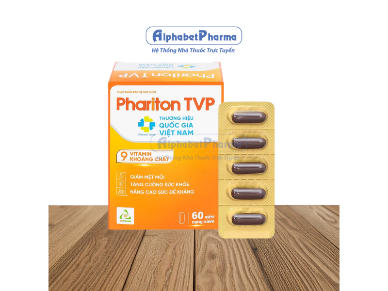 Viên uống bổ sung vitamin và khoáng chất Phariton TVP (12 vỉ x 5 viên/hộp)