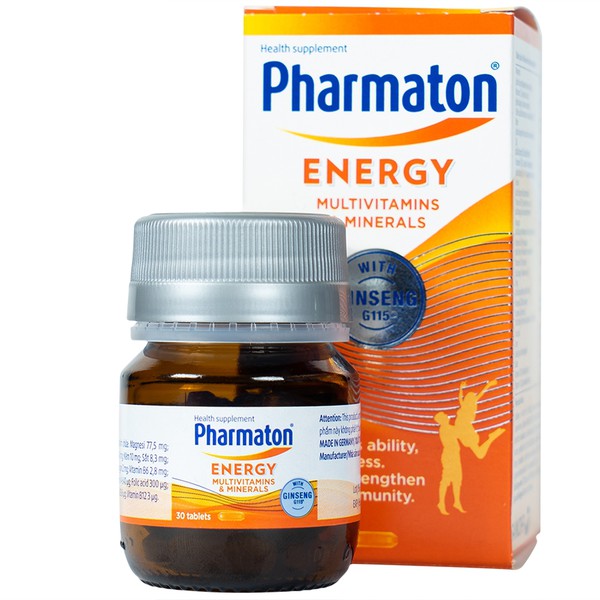 Viên uống bổ sung năng lượng Pharmaton Energy Multivitamins & Minerals with Ginseng G115 (30 viên/hộp)
