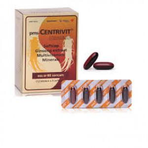 Thực phẩm chức năng bổ sung vitamin Pms-Centrivit Ginseng Soft Caps (60 Viên/hộp)
