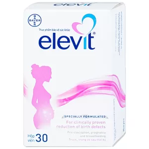 Viên uống bổ sung khoáng chất, tăng đề kháng cho phụ nữ mang thai Elevit (3 vỉ x 10 viên/hộp)