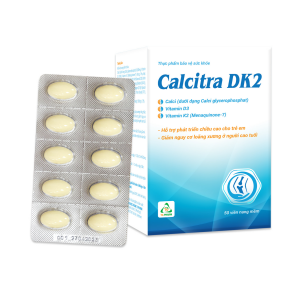Viên uống ngừa loãng xương Calcitra DK2 (5 vỉ x 10 viên/hộp)